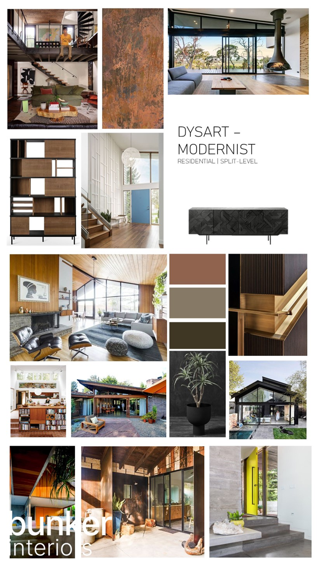 Contemporary Modernist MCM Residential Mood Board