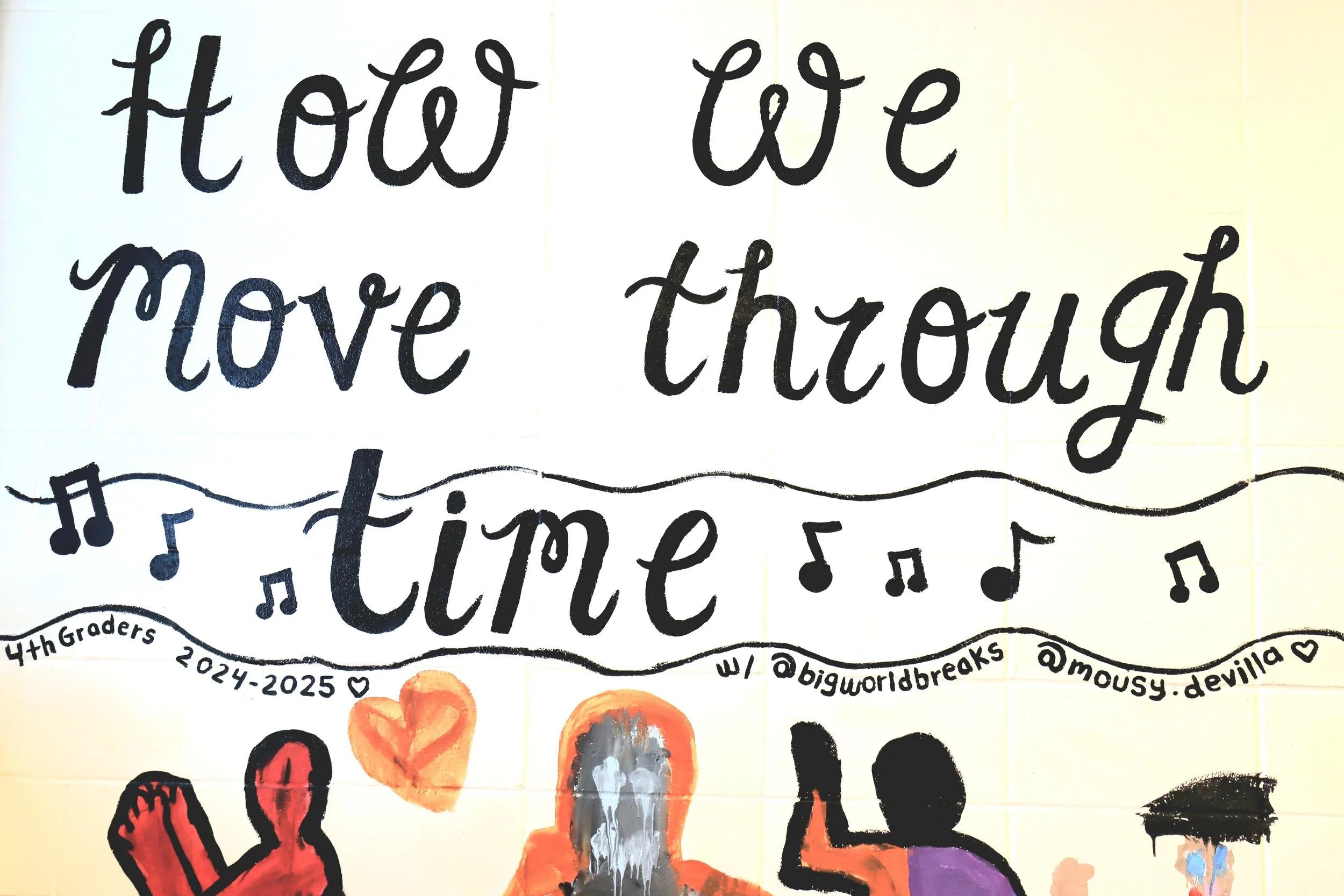 Collab mural project with Aaron Walker Loud of Big World Breaks at Southshore K8