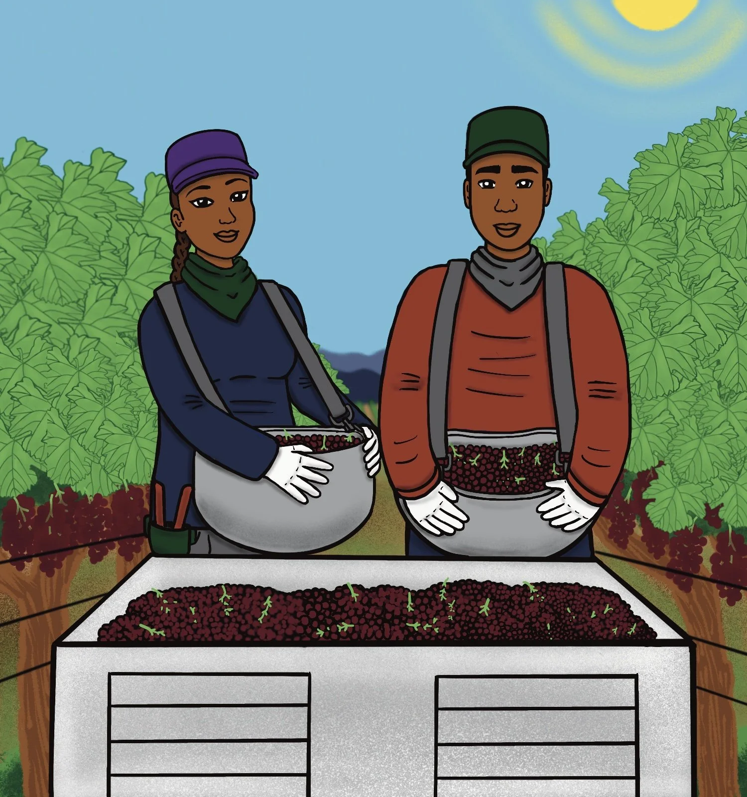 Illustration for E3 Wine's label  