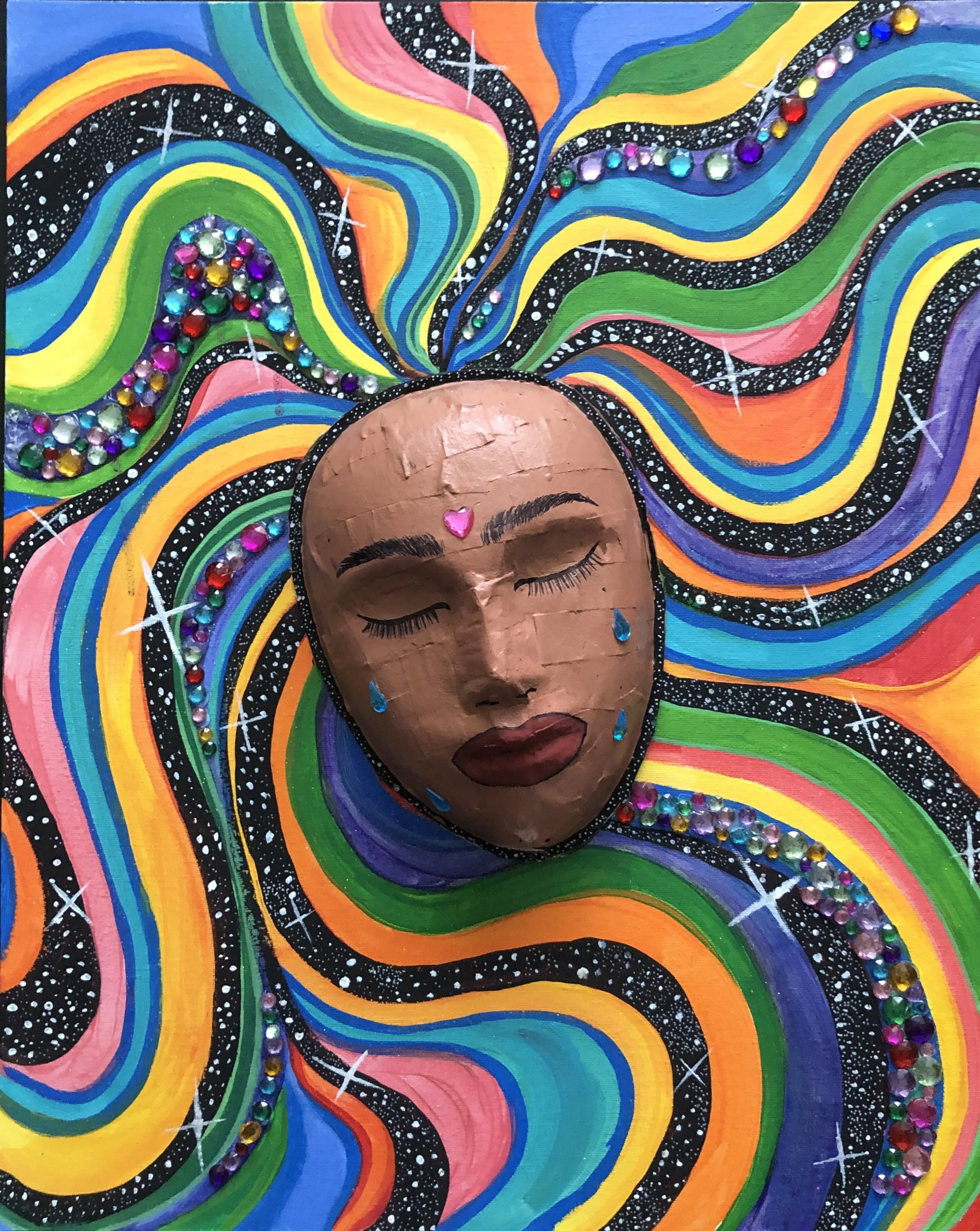 "Burst" - Mixed media on canvas - 16 x 20 