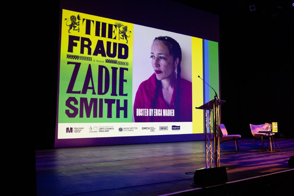 Stage picture of author Zadie Smith at Manchester Literature Festival 2033