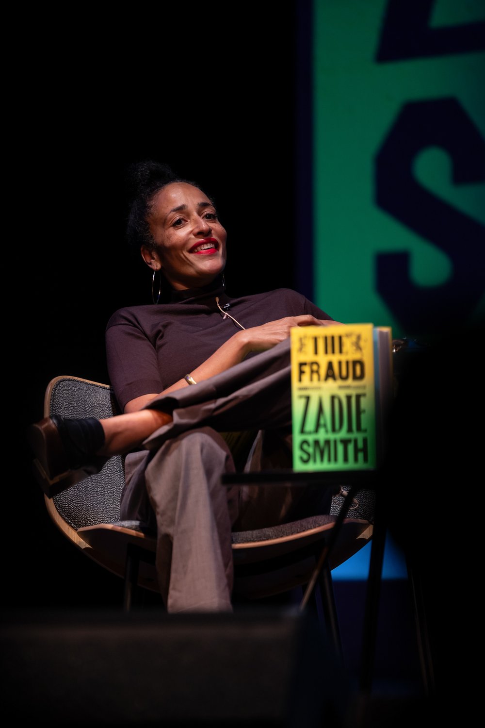 Author Zadie Smith promoting her novel The Fraud