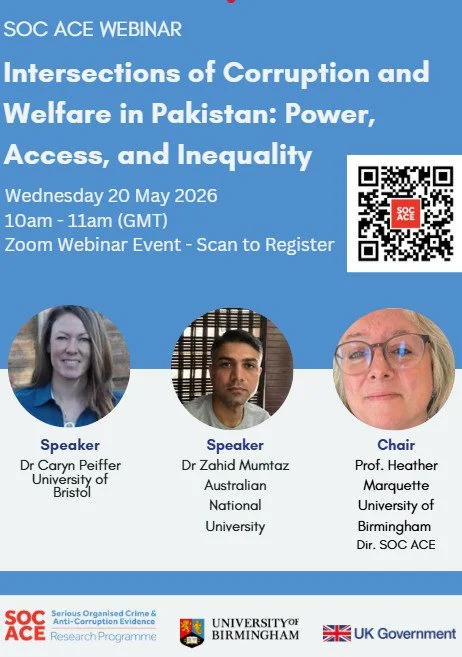 Intersections of Corruption and Welfare: Power, Access and Inequality — Upcoming SOC ACE Webinar