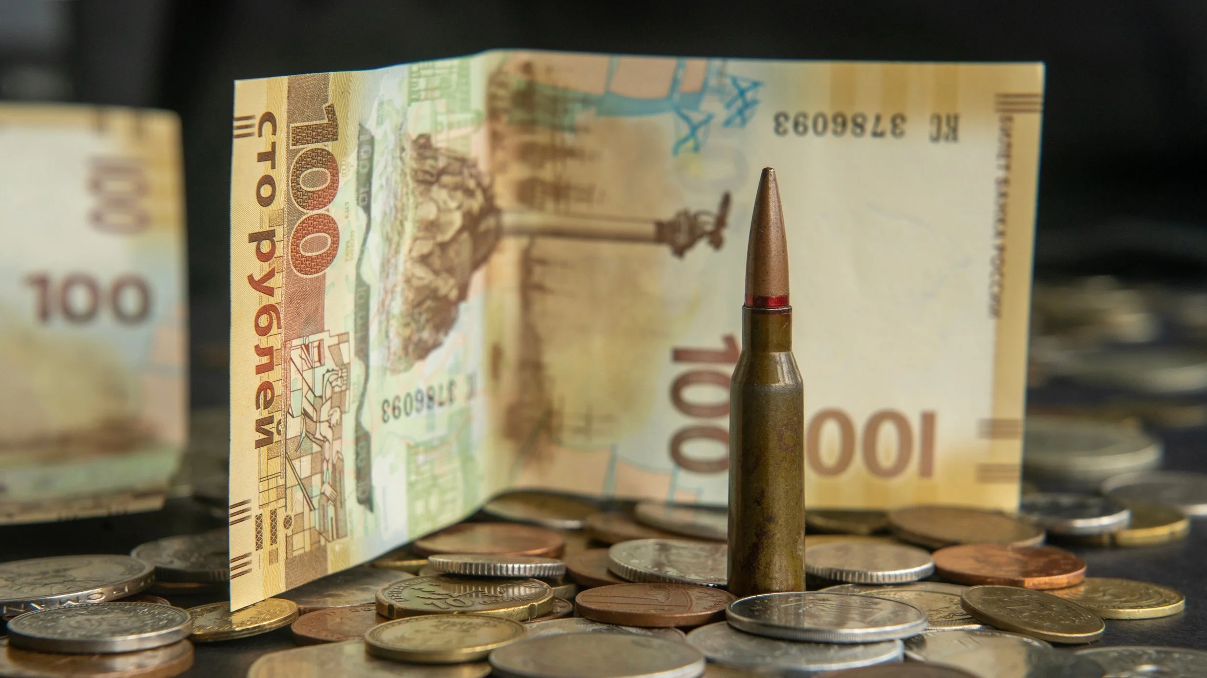 Russian rouble and bullet