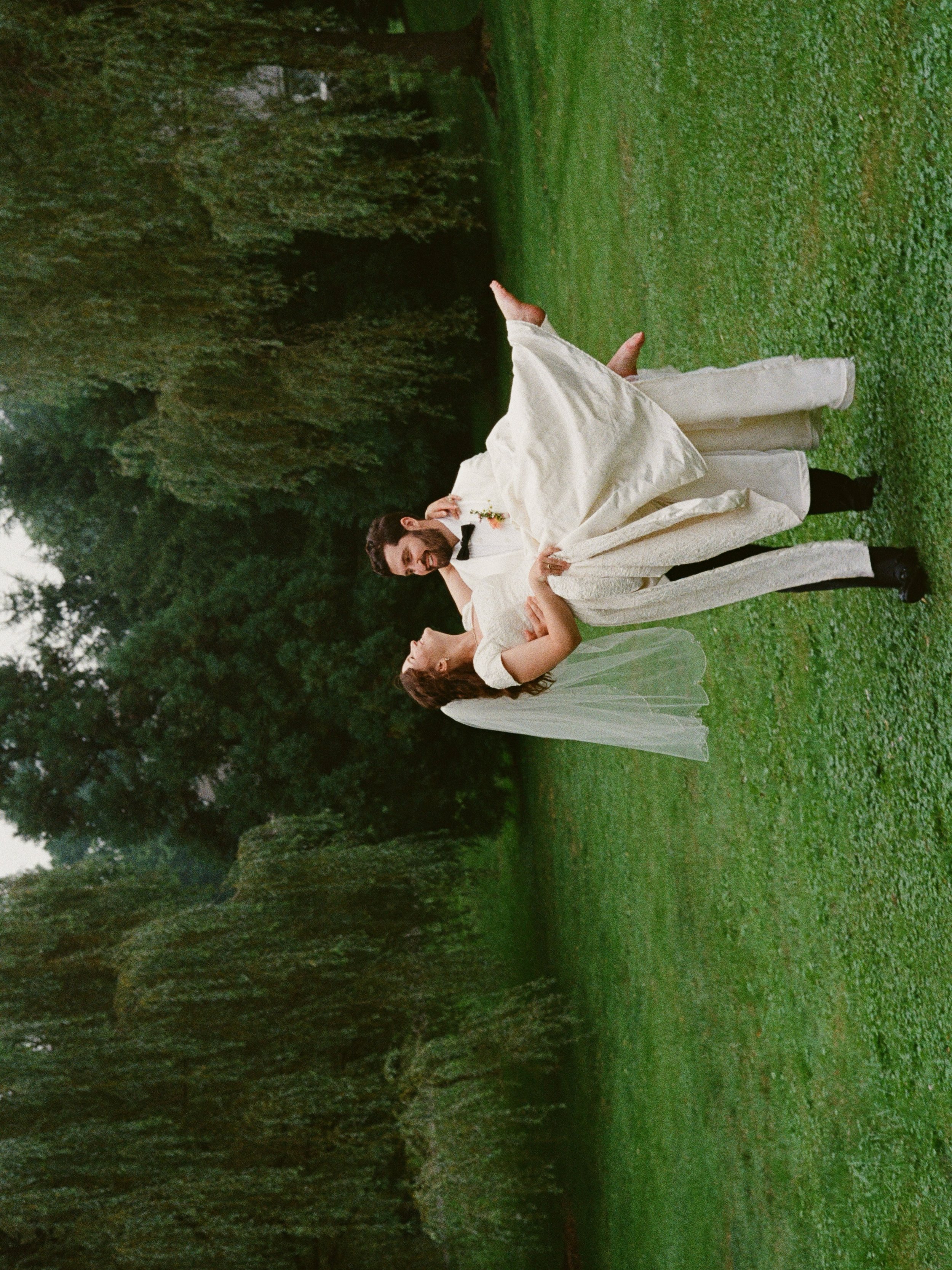 Barefoot frolicking in the grass. E&amp;A forever! 

I have so many favorites, I can&rsquo;t wait to share more pictures from this sweet day. 
___
#filmweddingphotographer #fineartwedding #analog