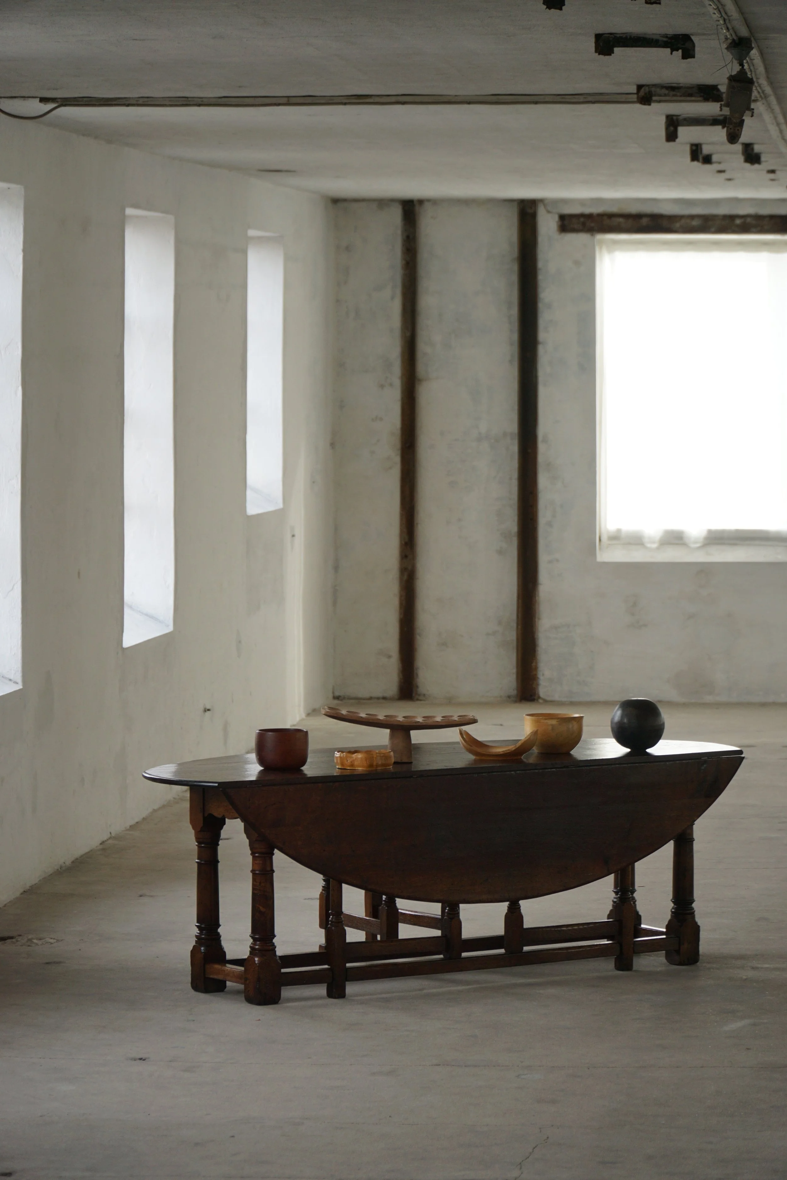Large French Modern Gateleg Dining / Console Table, Mid 20th Century