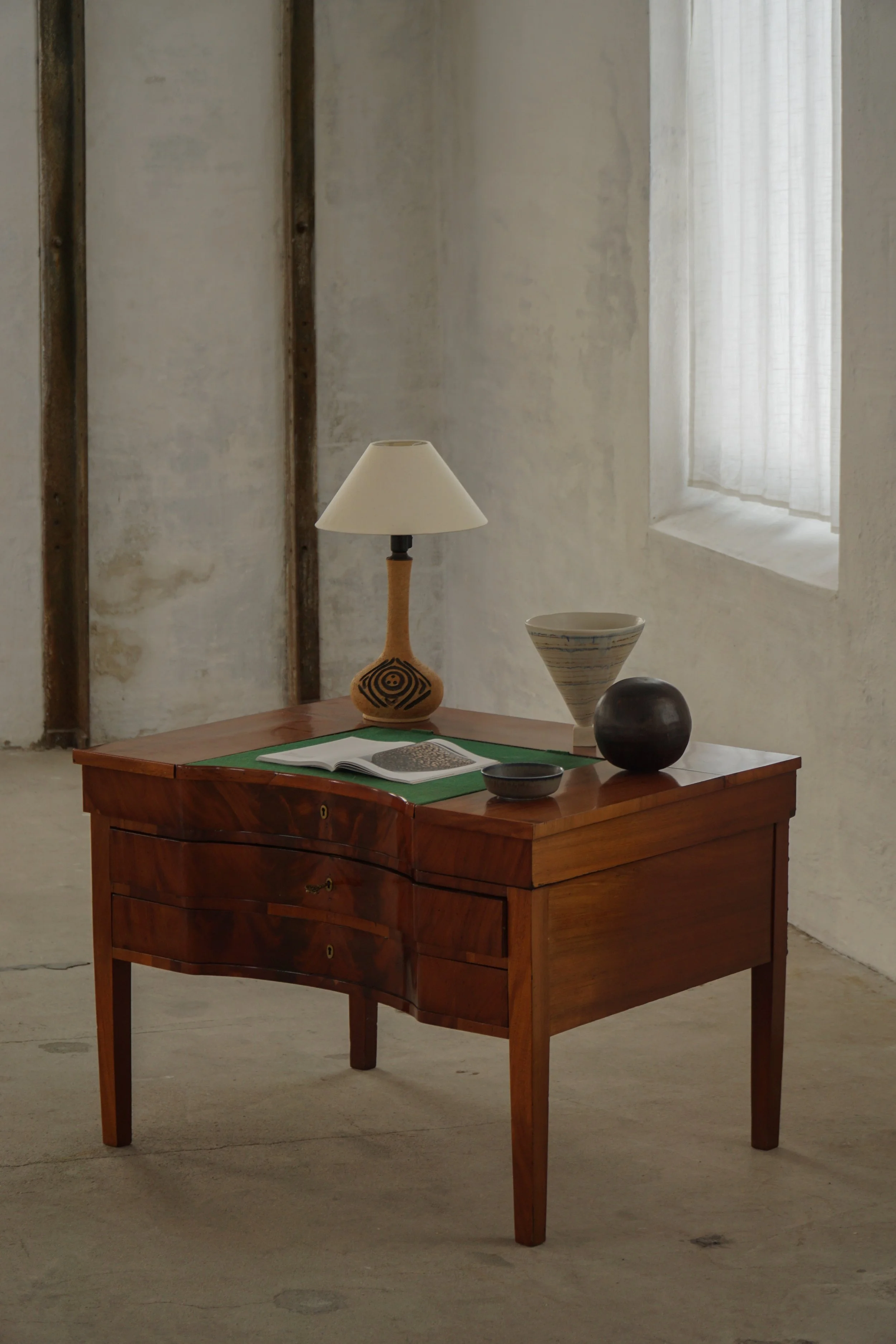 Danish Mid-Century, Brutalist Stoneware Table Lamp, 1960s–70s