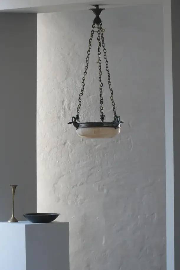 Early 20th Century, Alabaster Pendant / Ceiling Lamp, Denmark, Art Nouveau, 1900