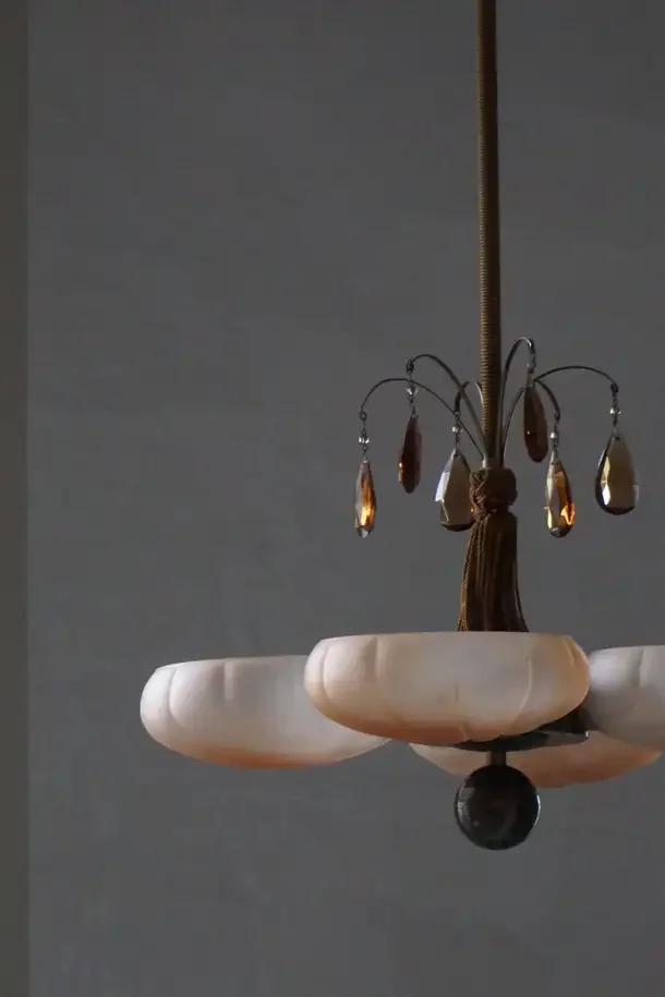 Harald Notini Chandelier, Böhlmarks, model. 10374, Swedish Art Deco, 1930s