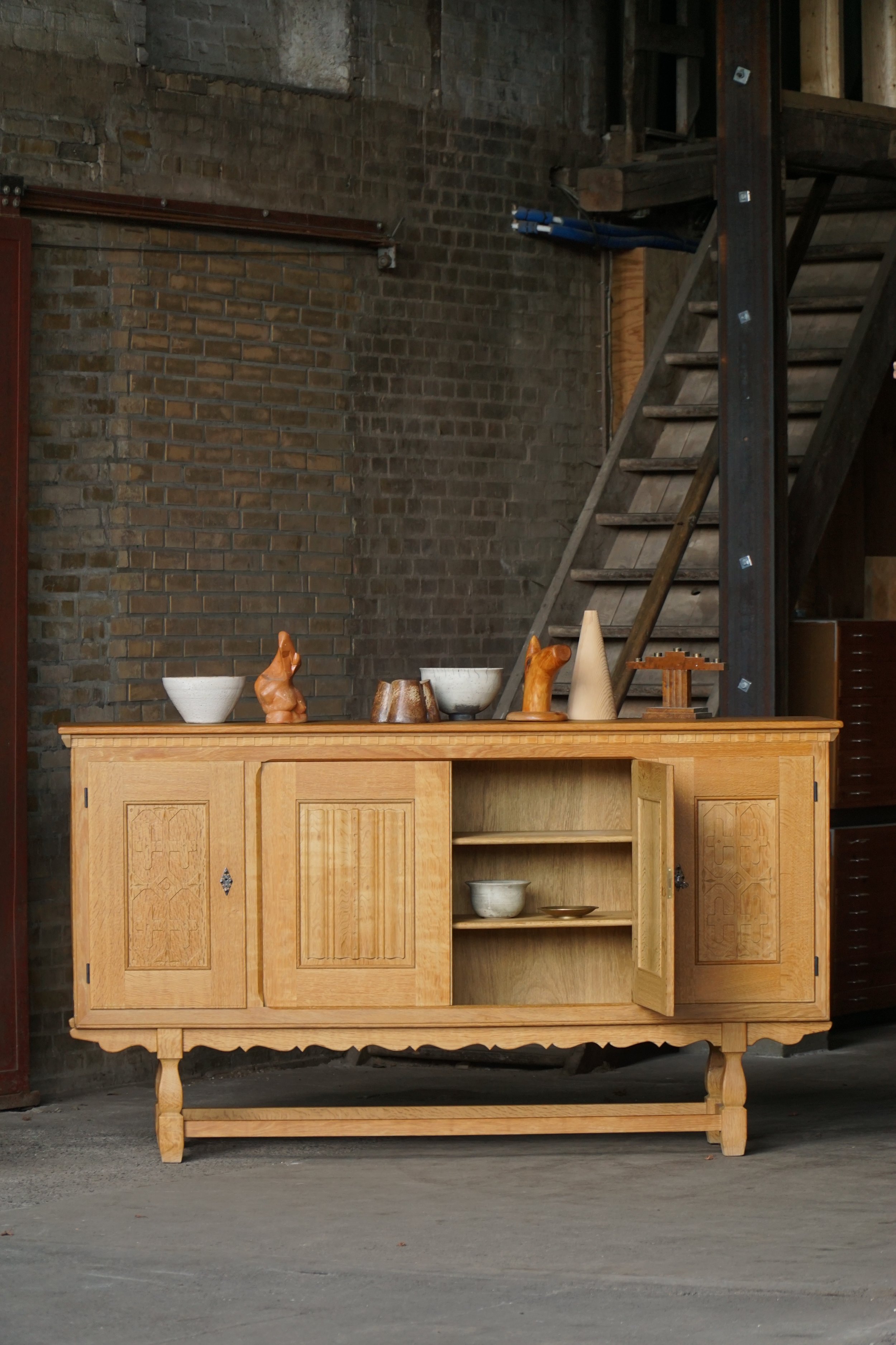 Henning Kjærnulf for EG Møbler, Solid Oak Sideboard, Danish Modern, 1960s