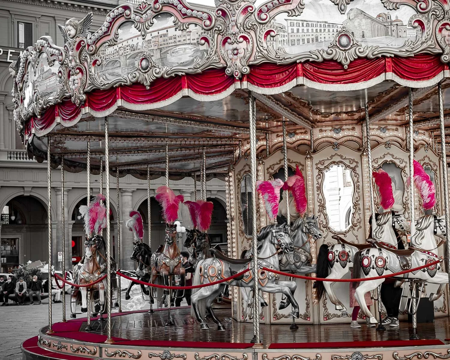 MERRY-GO-ROUND PHOTOGRAPH · Florence Italy 
