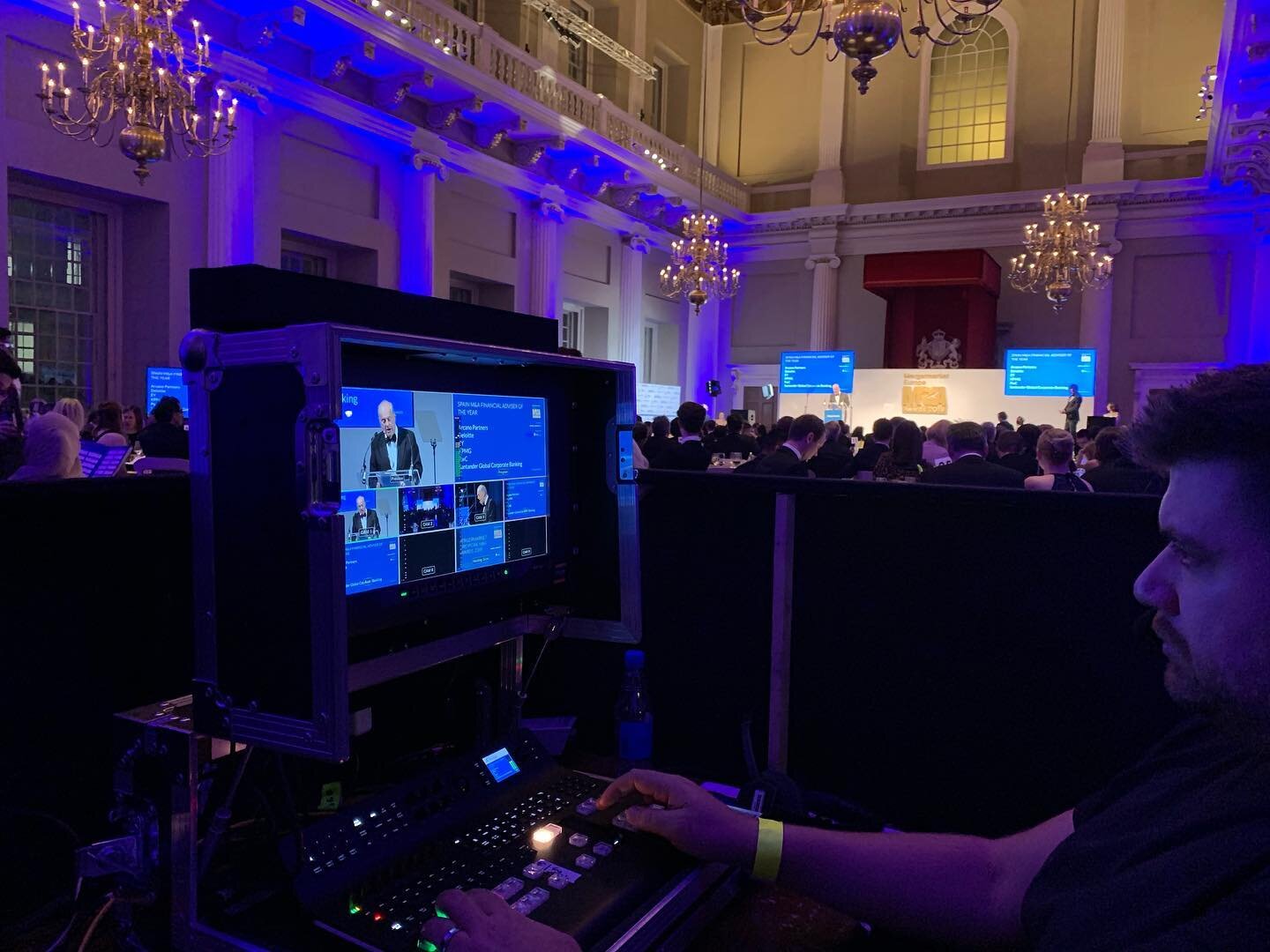 Renegade David Wells vision mixing an awards ceremony at Banqueting Hall for a live stream of proceedings.  Only problem No internet in the building!  Luckily our LiveU Solo encoders can stream ultra reliably over multiple 4G/5G mobile connections.. 