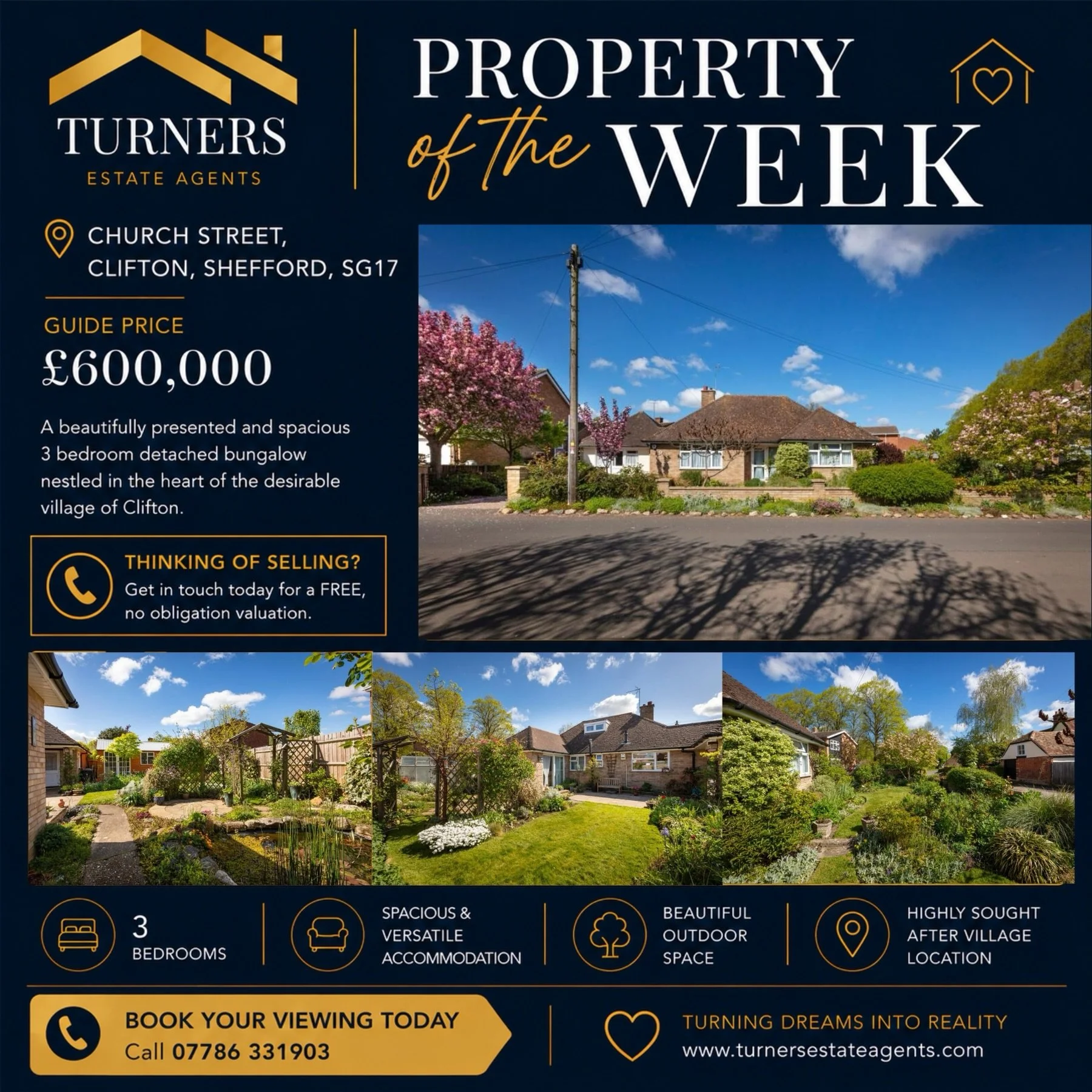 ✨ 𝑷𝑹𝑶𝑷𝑬𝑹𝑻𝒀 𝑶𝑭 𝑻𝑯𝑬 𝑾𝑬𝑬𝑲 ✨

📍 Church Street, Clifton, Shefford, SG17 💷 Guide Price: &pound;600,000

This stunning detached bungalow offers the perfect blend of space, flexibility and village living in a highly sought-after location.
