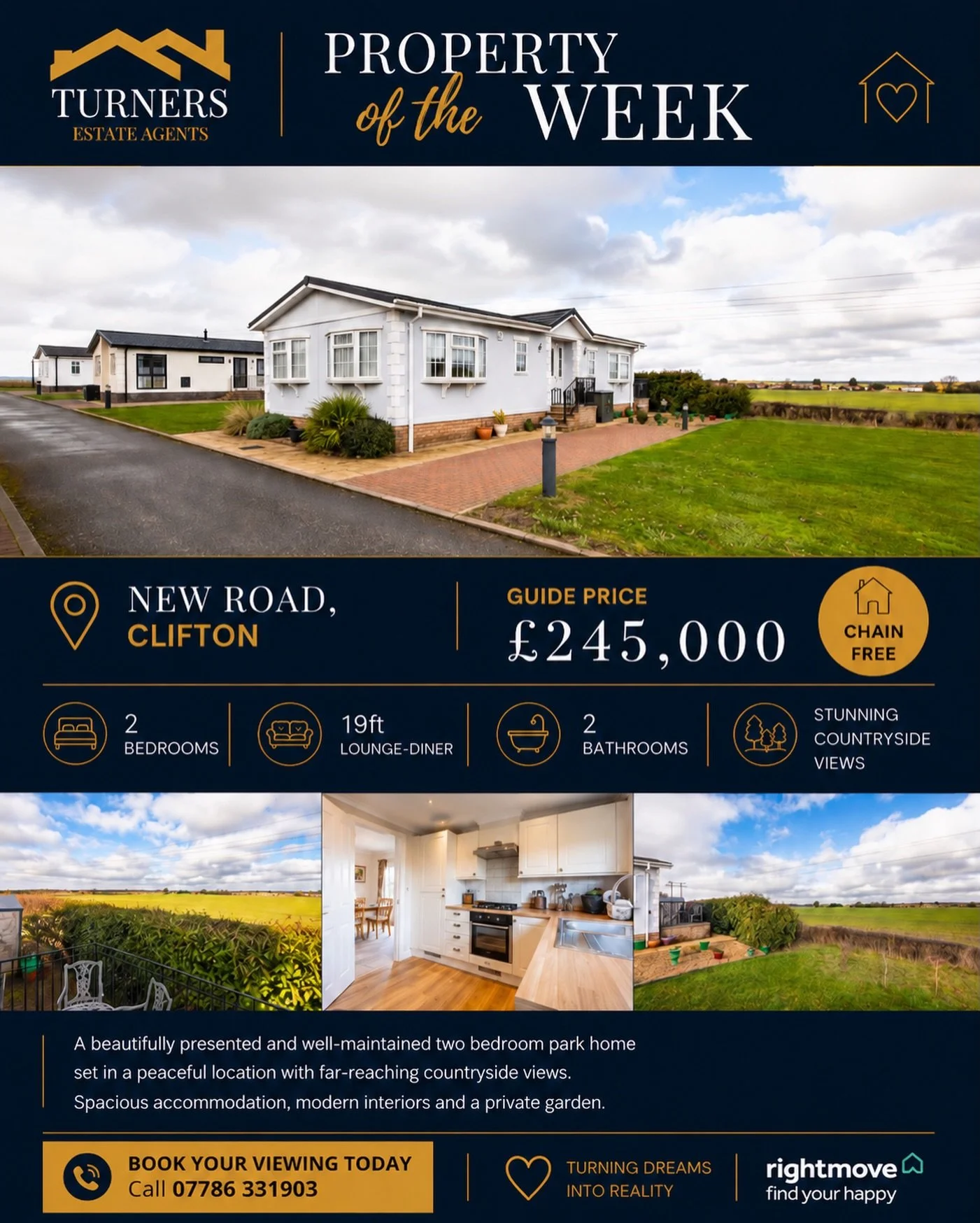🏡 PROPERTY OF THE WEEK | NEW ROAD, CLIFTON | &pound;245,000 🏡

Looking for a home that offers peaceful surroundings, stunning countryside views and modern, low-maintenance living?

This beautifully presented two-bedroom park home on the sought-afte
