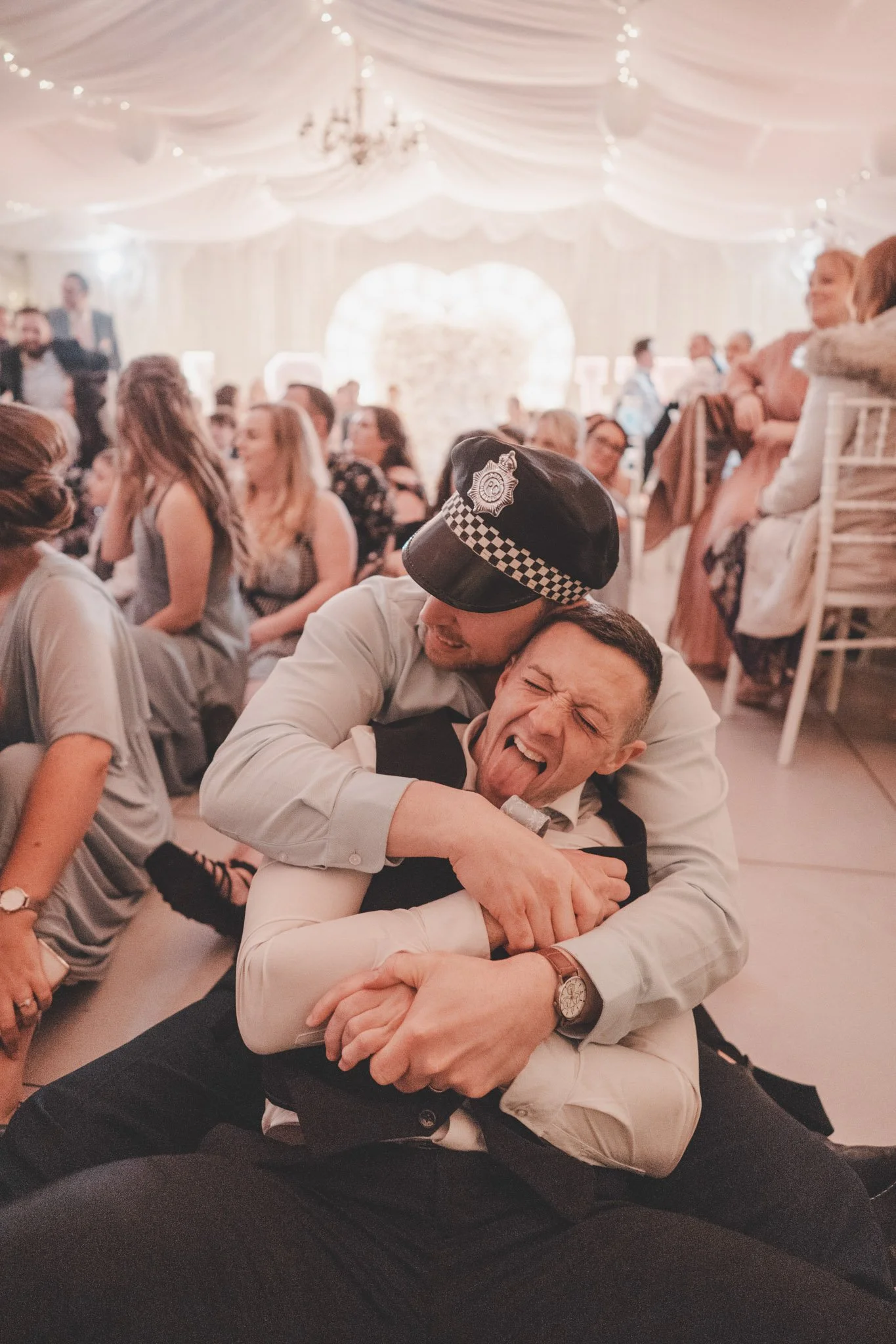 Guests having fun at wedding party