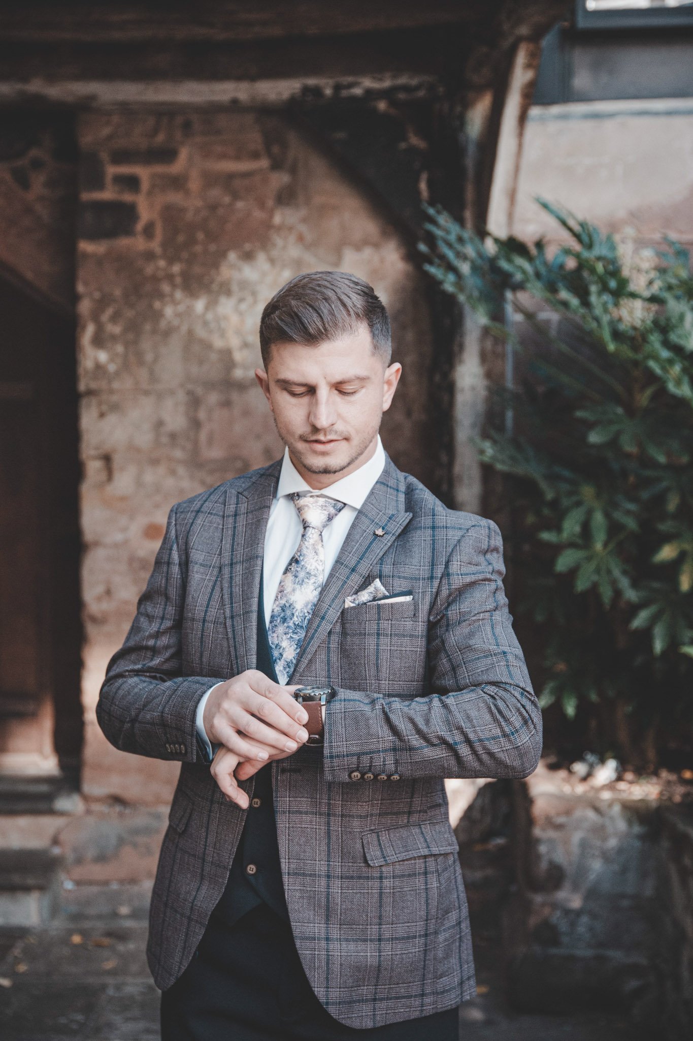 Groom photographed on the wedding day