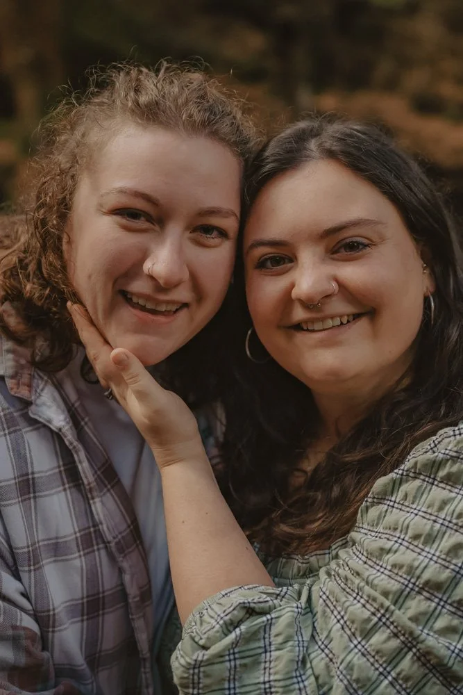 Portrait of a queer couple, at their pre-wedding photoshoot, UK