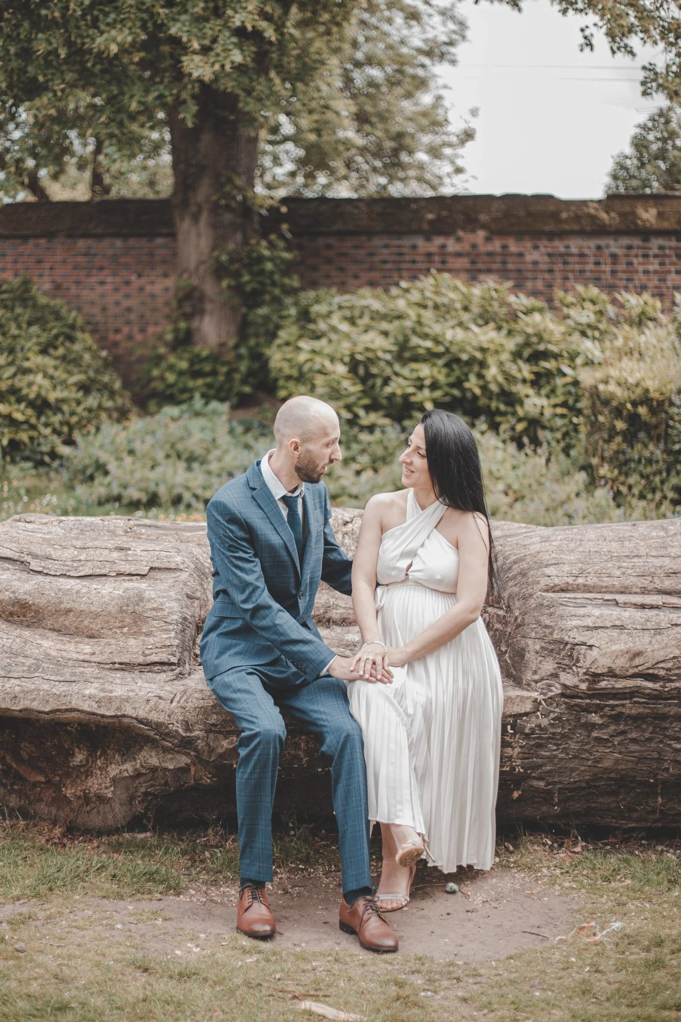 Bride and groom photographed right after their civil ceremony