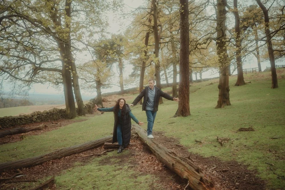 Couple having a good time in Bradgate Deer and Country Park, Leicester