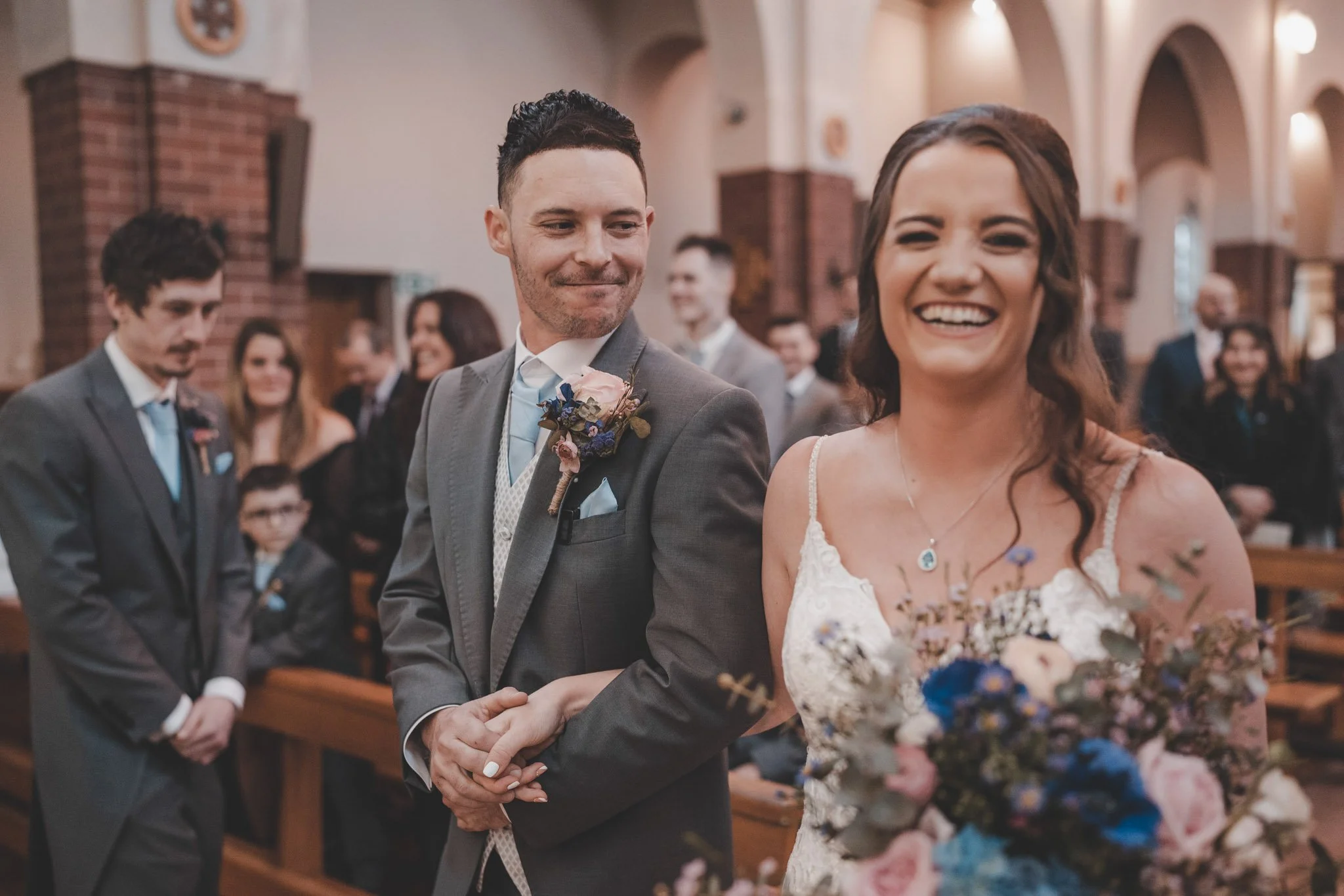 Bride and groom at the altar