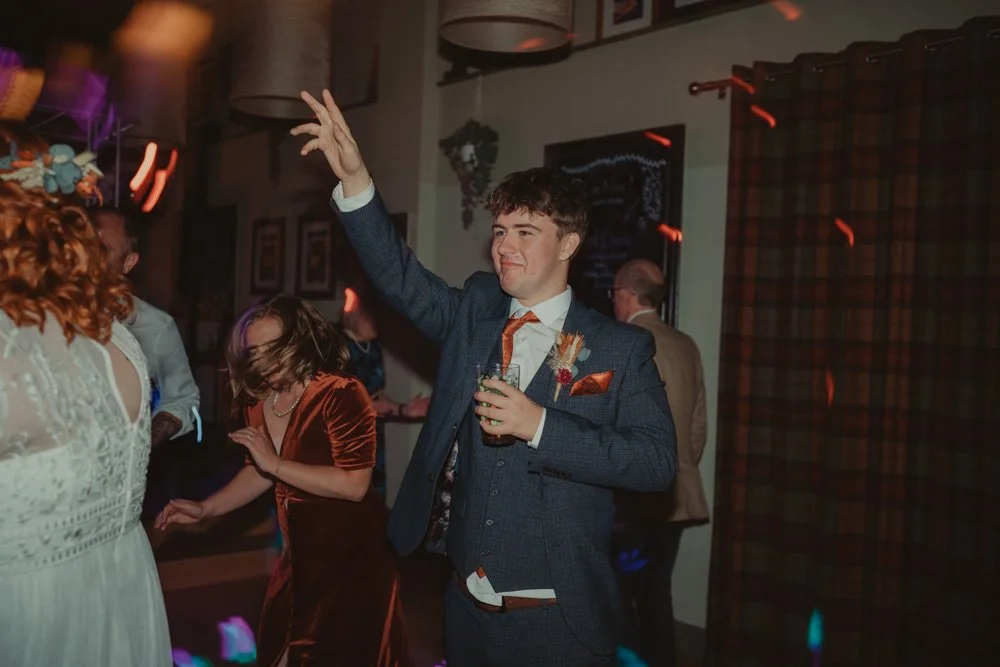 Guests photographed dancing at a wedding, at The Chester Fields Country Pub, Restaurant & Wedding Venue, UK