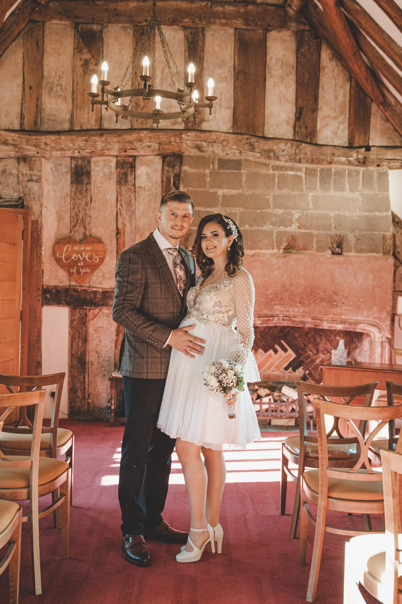 Bride and groom inside Cheylesmore Manor Ceremony Suite Coventry