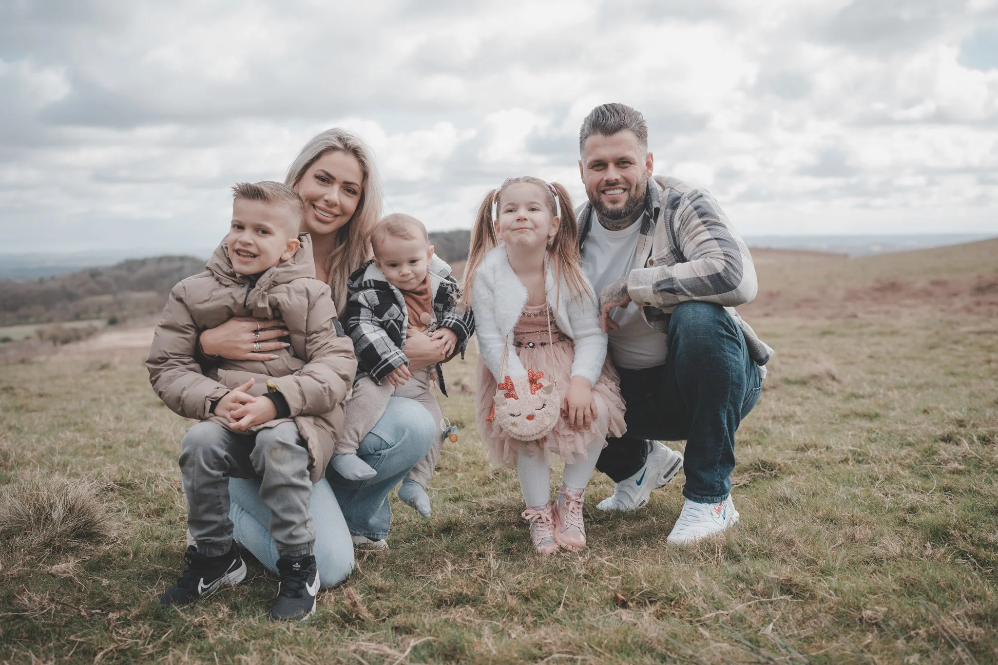 Portrait of a young family at Bradgate Park