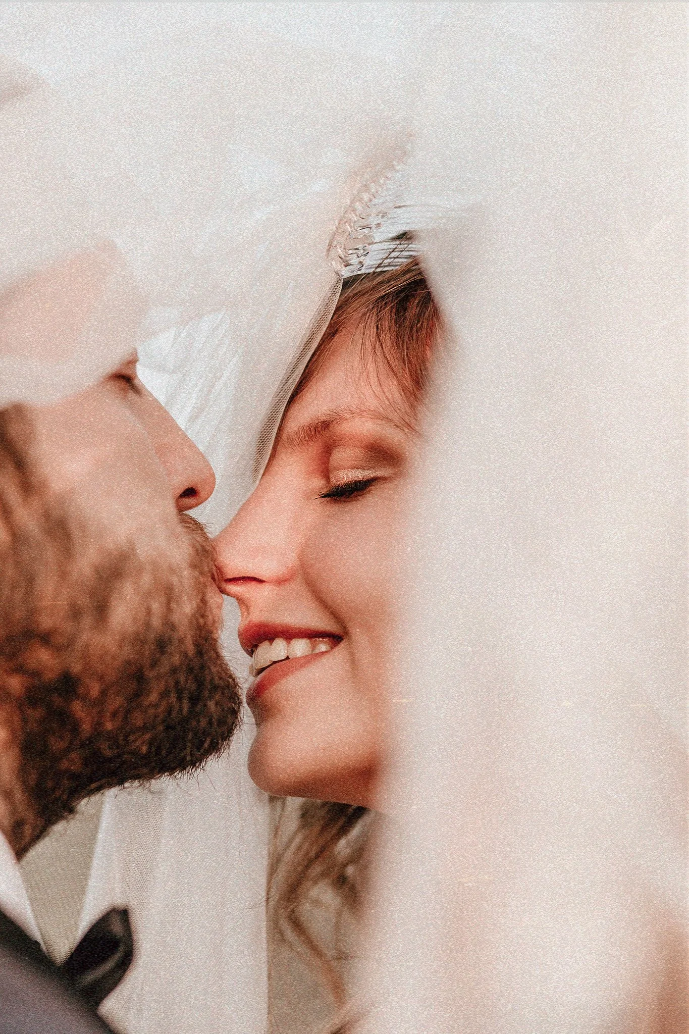 Wedding kiss portrait
