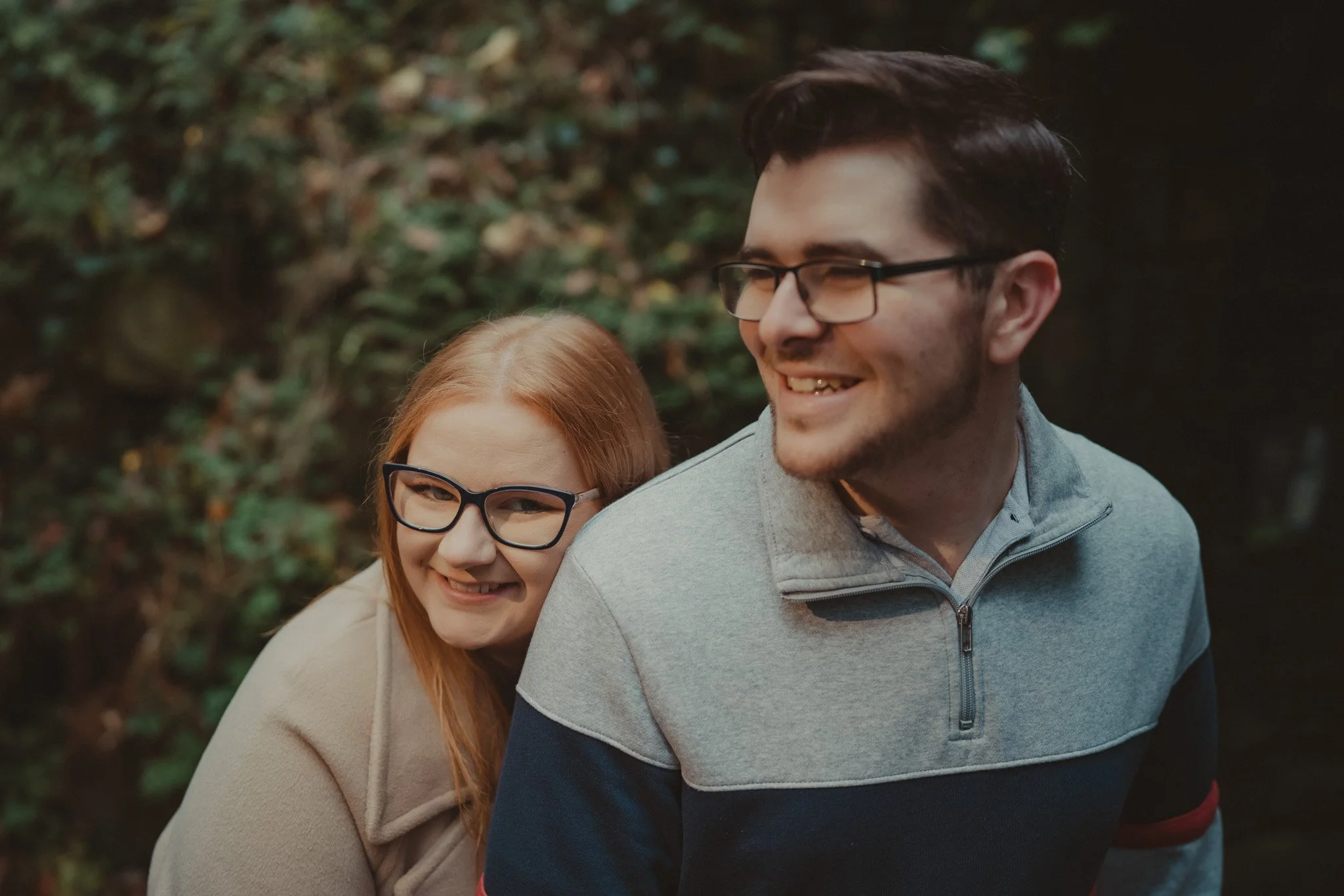 Portrait of happy couple at Beaumont Park Huddersfield