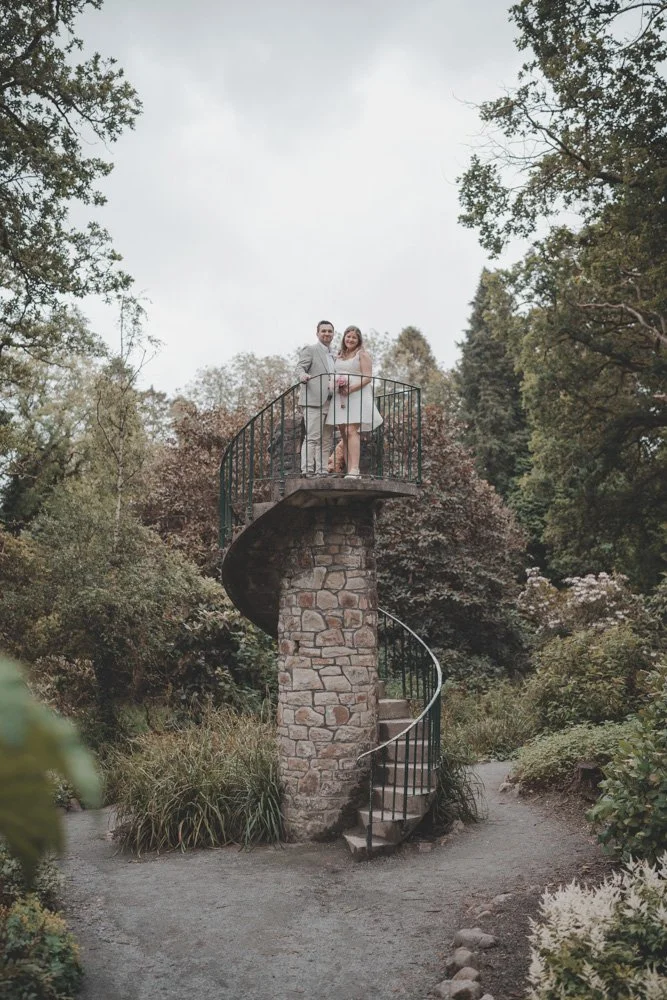 Bride and groom in Clyne Gardens, Swansea