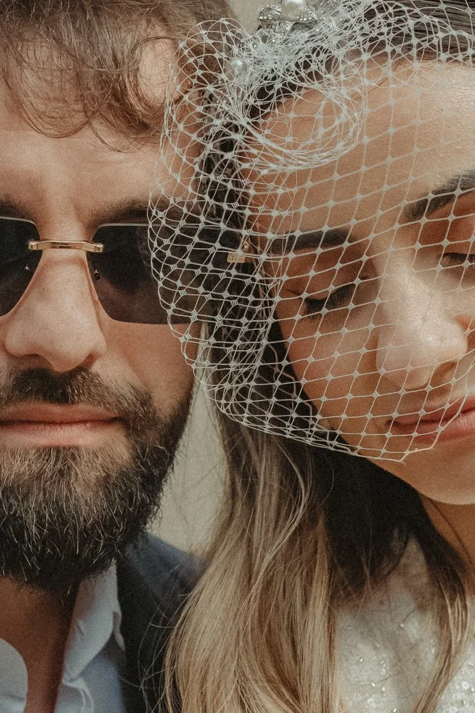 Close-up portrait of a young married couple in Birmingham