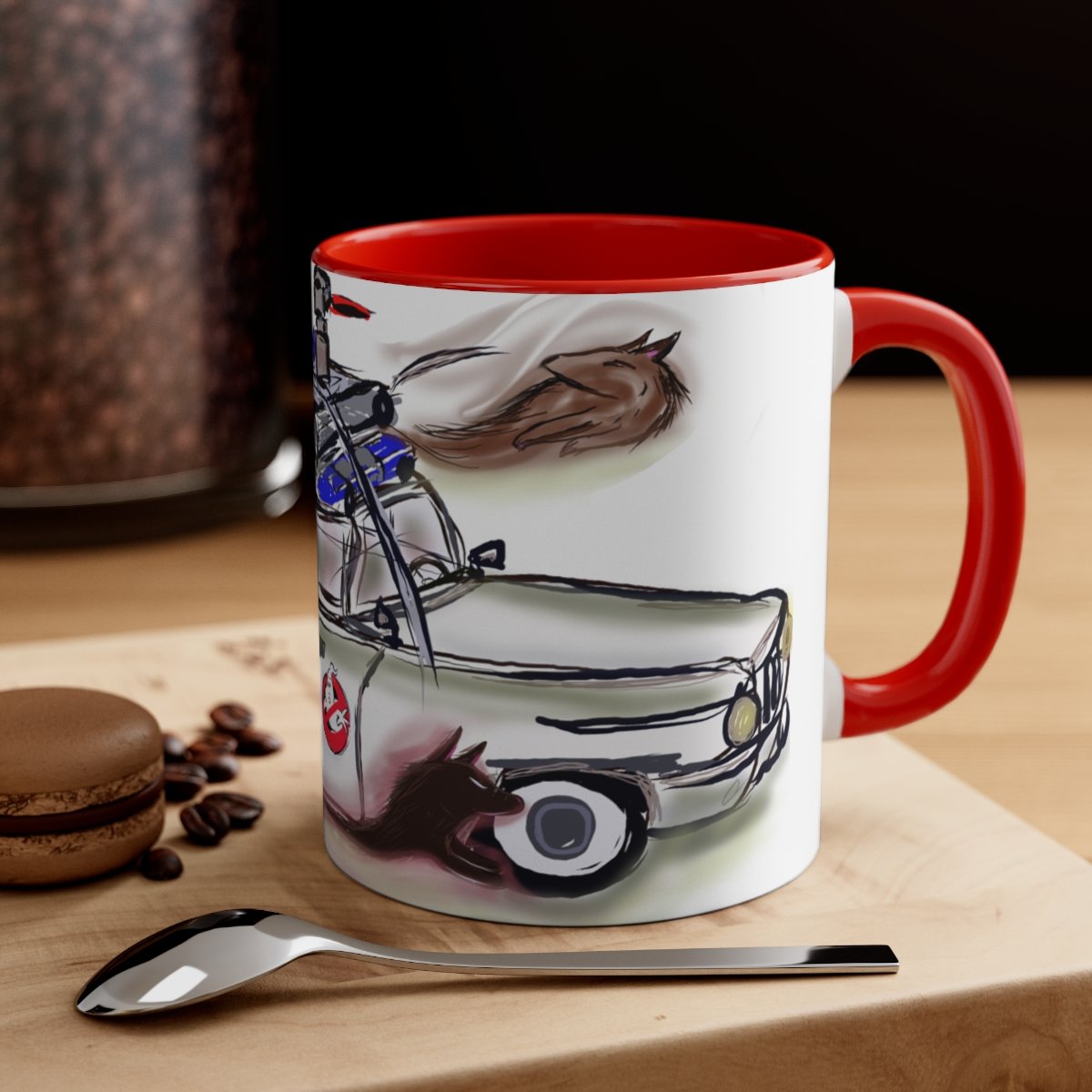 Unique Ghost Dogs Car Ride Ceramic Mug