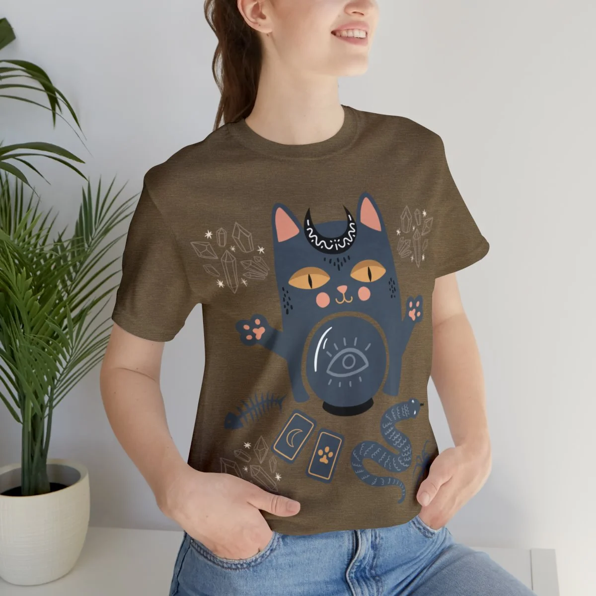 Halloween Witch Cat Plays Potions, Crystals, and Magic T-Shirts