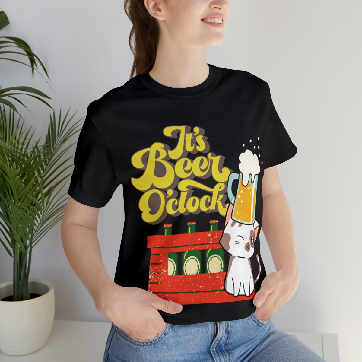 It's Beer O'clock Cat And Beer T-shirts
