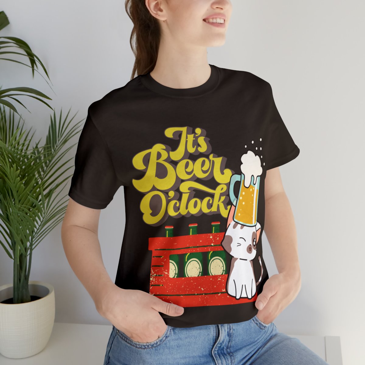 It's Beer O'clock Cat And Beer T-shirts