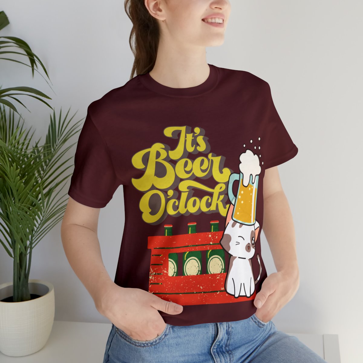 It's Beer O'clock Cat And Beer T-shirts