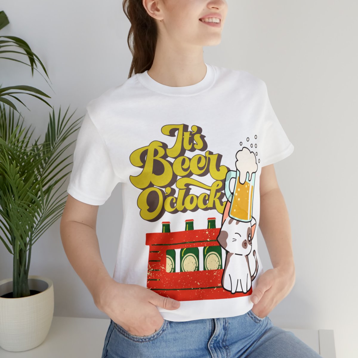 It's Beer O'clock Cat And Beer T-shirts