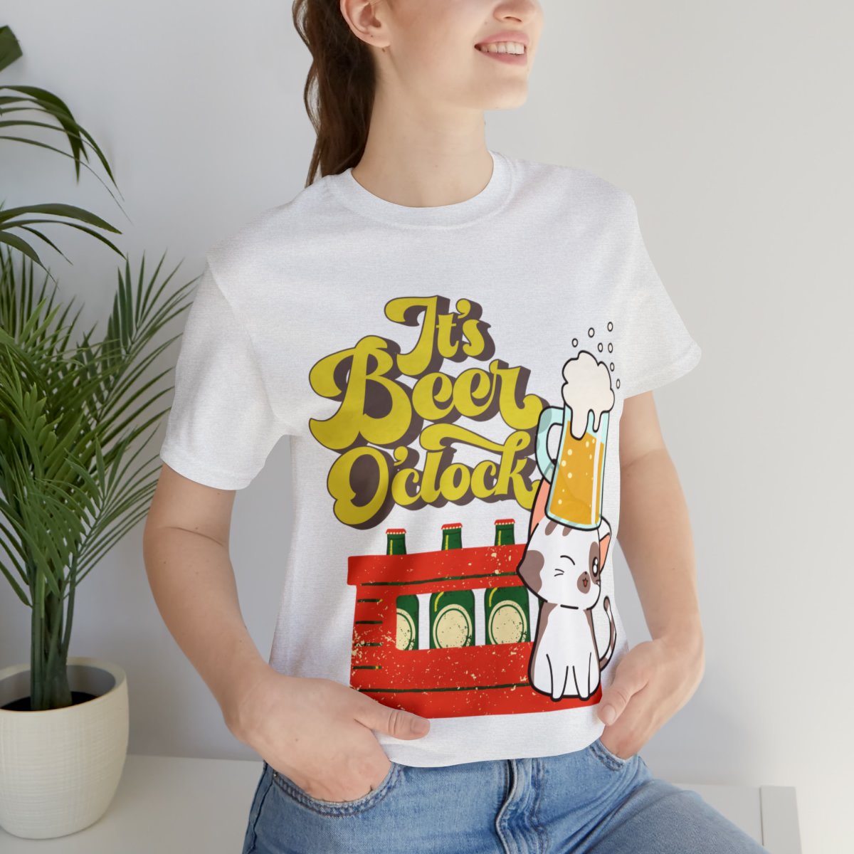 It's Beer O'clock Cat And Beer T-shirts