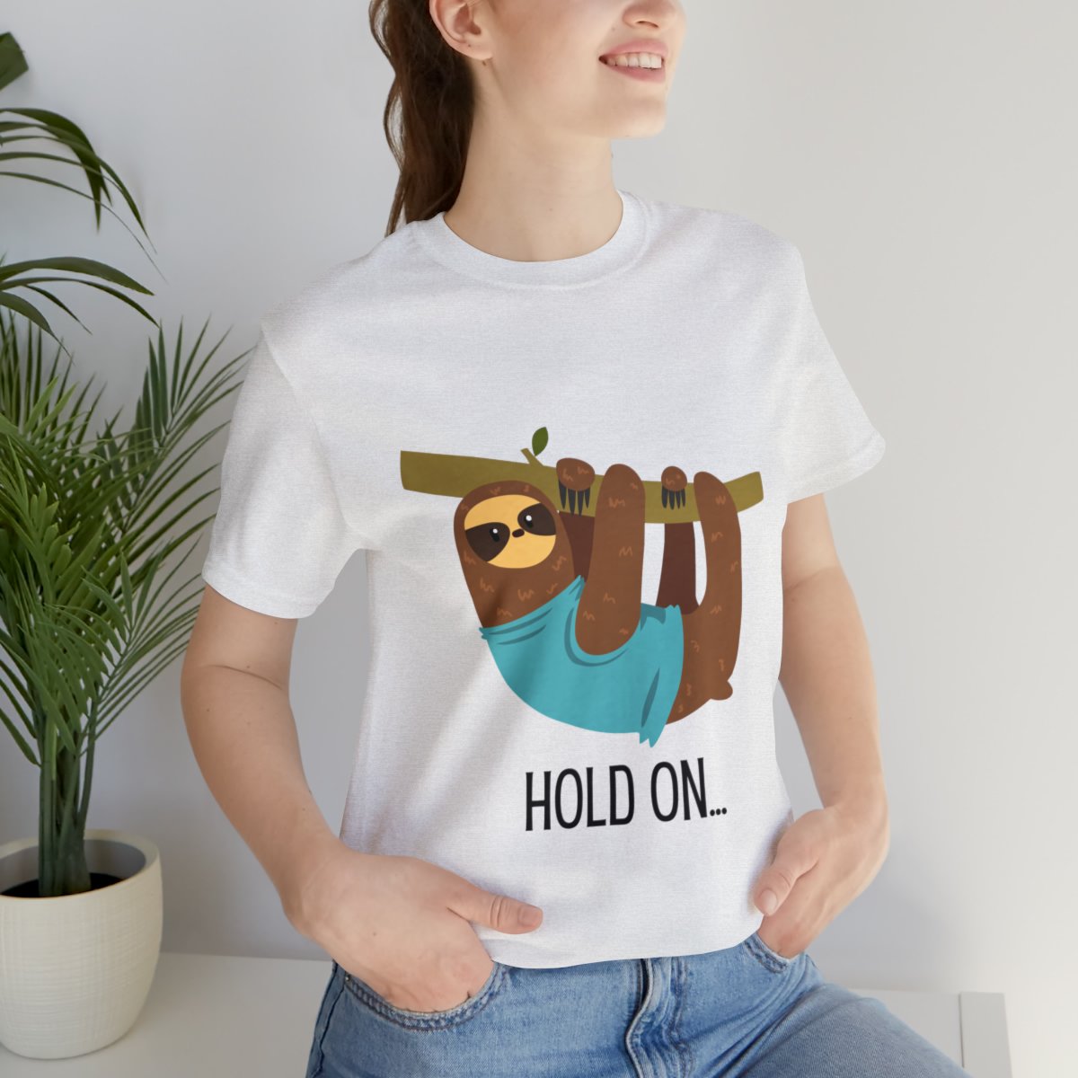 Hold On Sloth Hanging On Tree Branch Shirts - Ash.jpeg