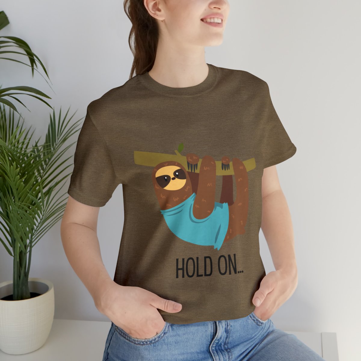 Hold On Sloth Hanging On Tree Branch Shirts - Olive.jpeg