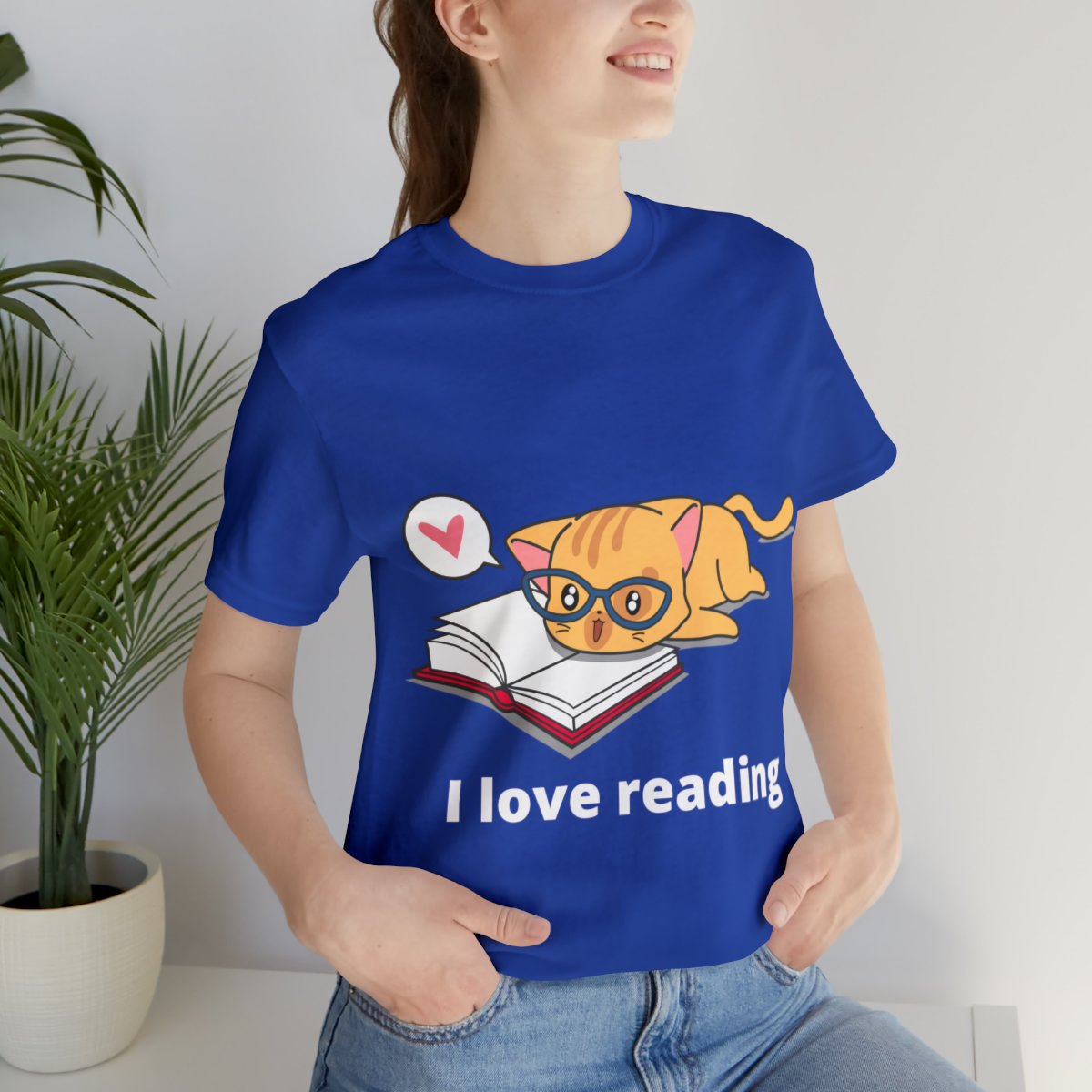 I Love Reading Cat And Book Shirts - Blue.jpeg