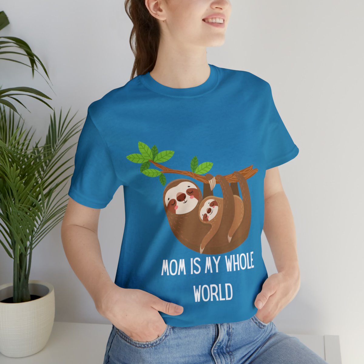 Mom Is My Whole World Mama Sloth Shirts