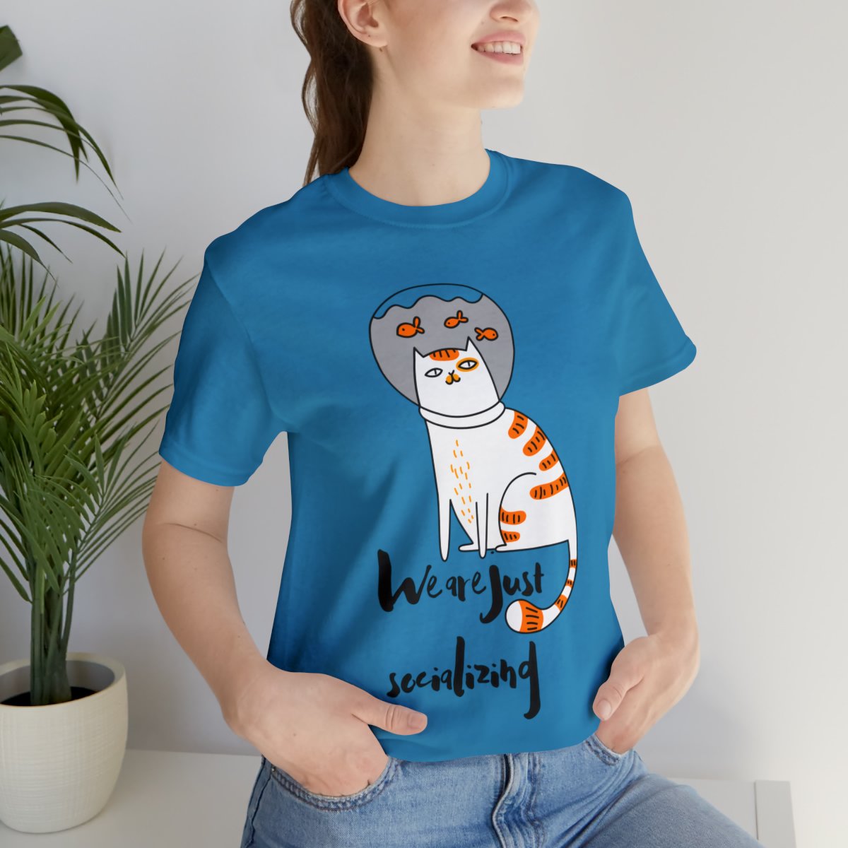 We Are Just Socializing Cat In Fish Bowl Shirts