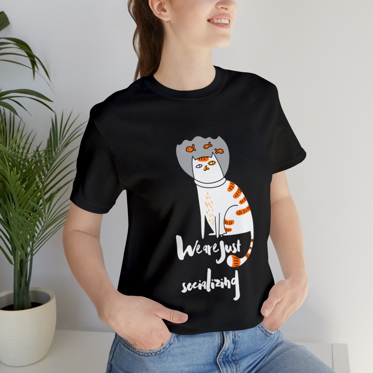 We Are Just Socializing Cat In Fish Bowl Shirts
