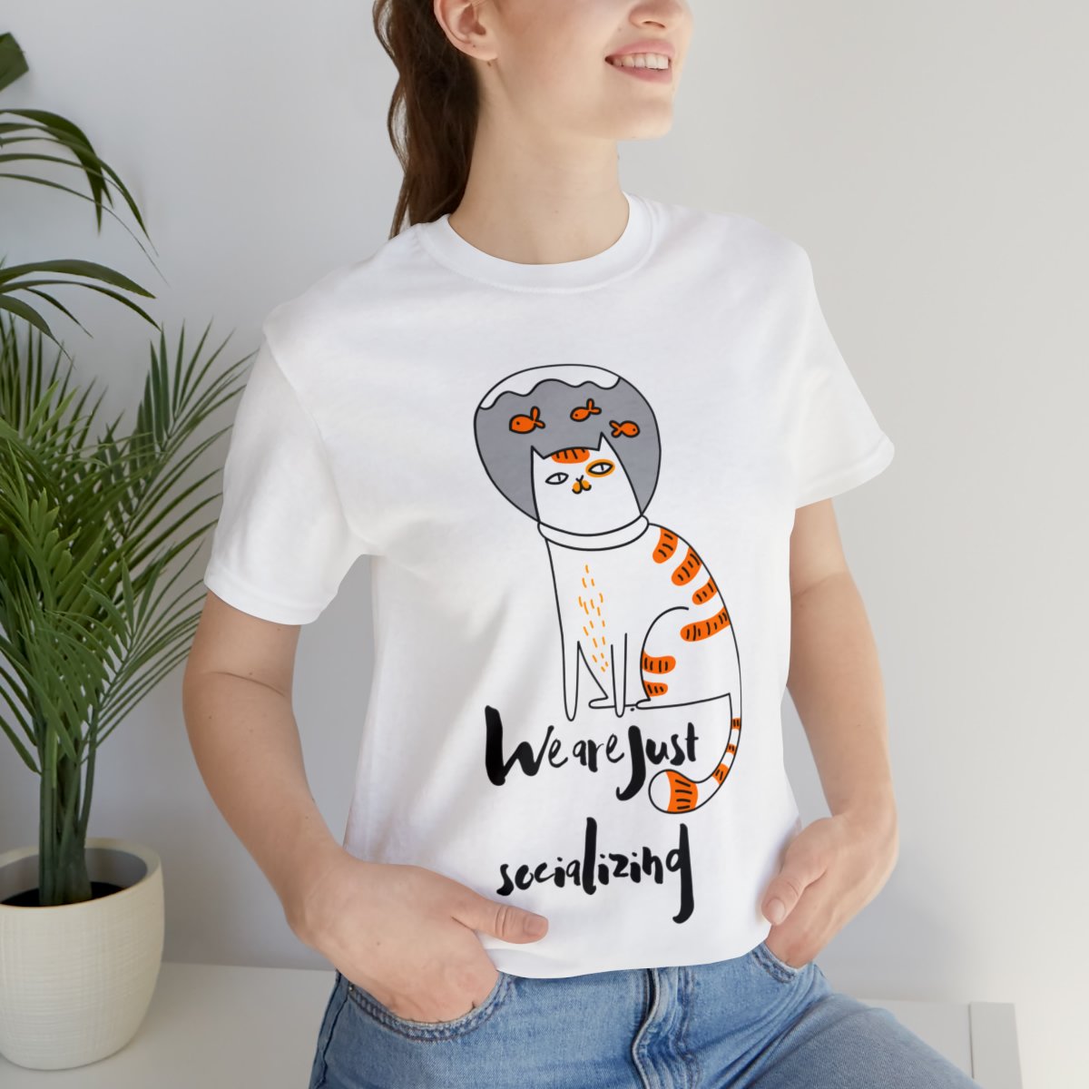 We Are Just Socializing Cat In Fish Bowl Shirts