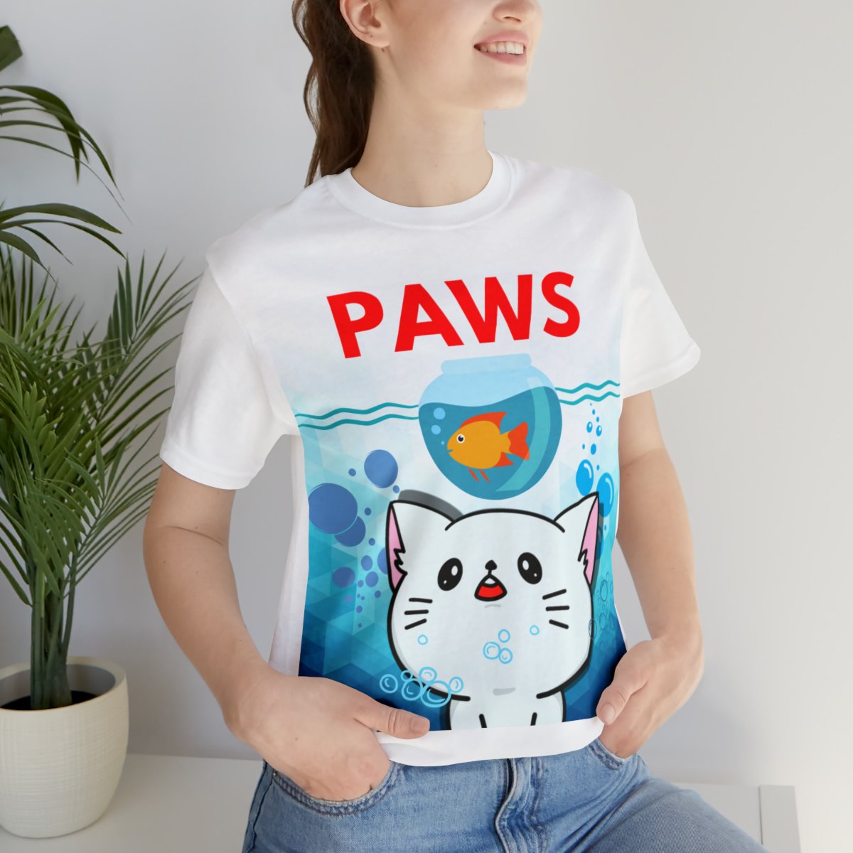 Paws Predator Cat and Fish T-shirt