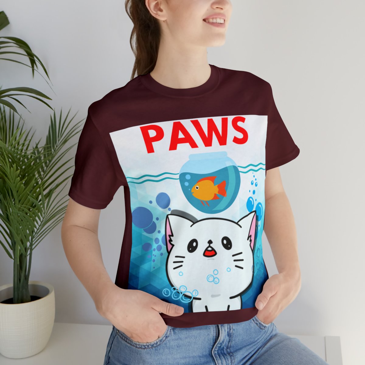 Paws Predator Cat and Fish T-shirt