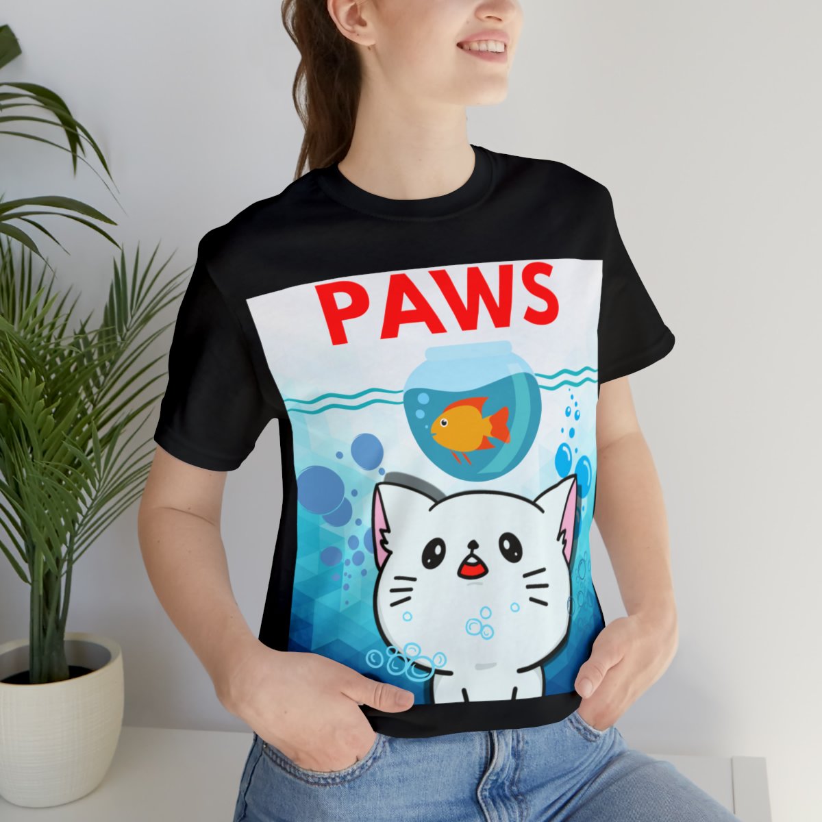 Paws Predator Cat and Fish T-shirt