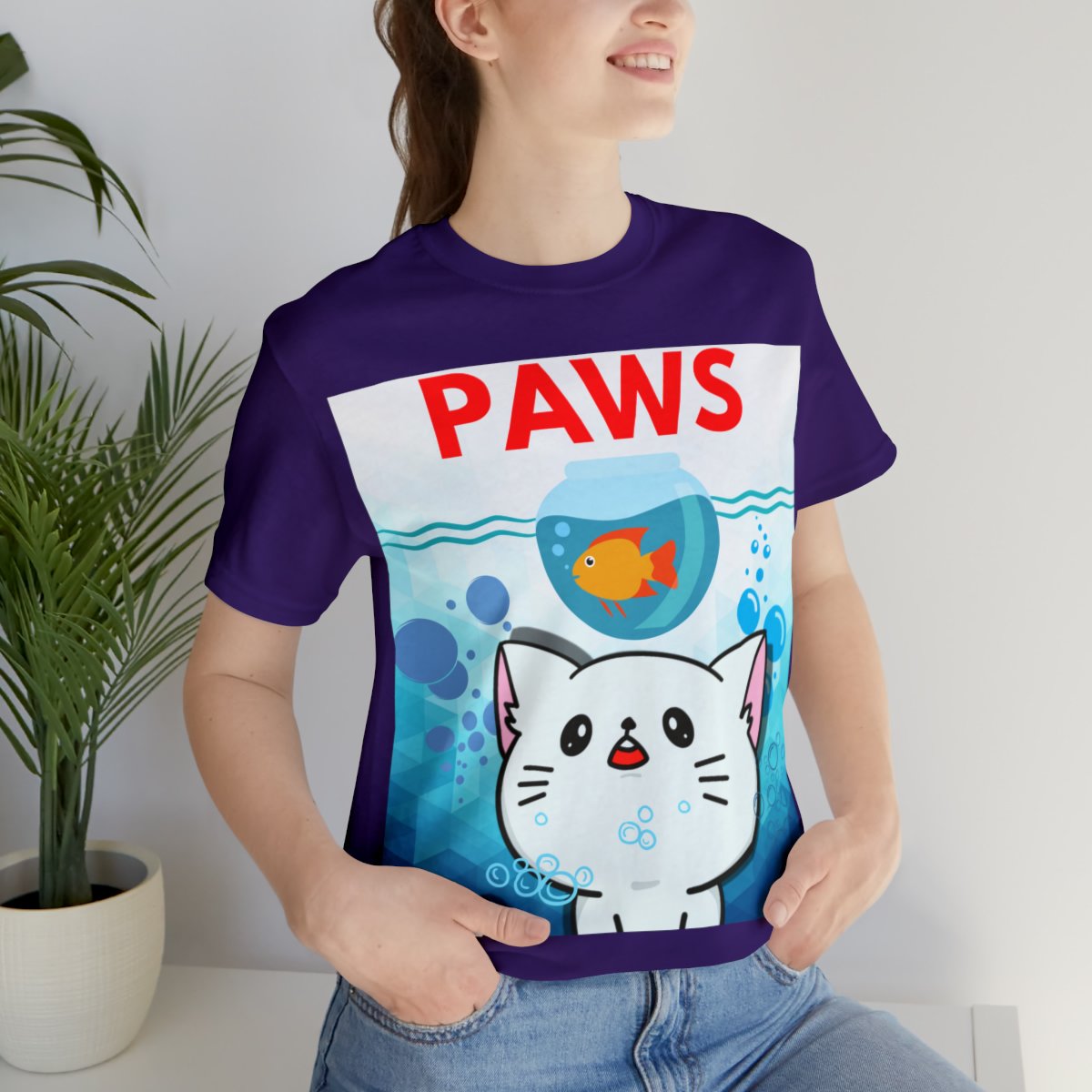 Paws Predator Cat and Fish T-shirt