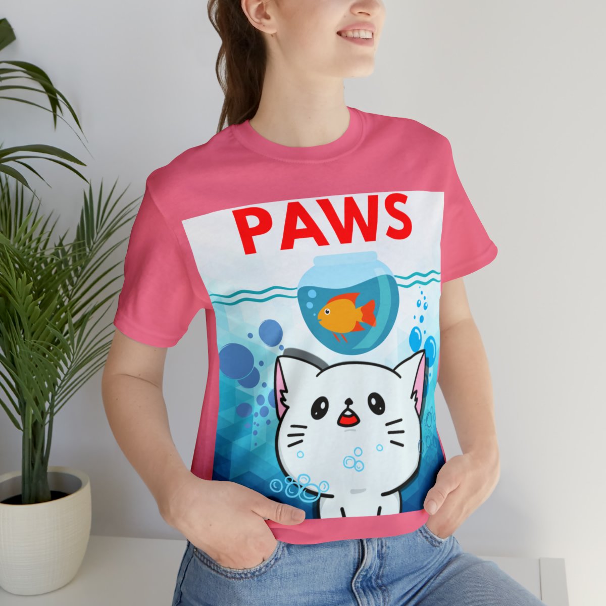 Paws Predator Cat and Fish T-shirt